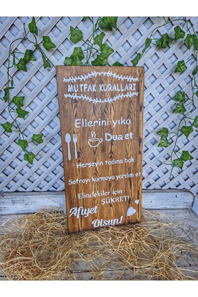 buraxe El yapımı ahşap mutfak duvar panosu,motto yazılar, 25×50