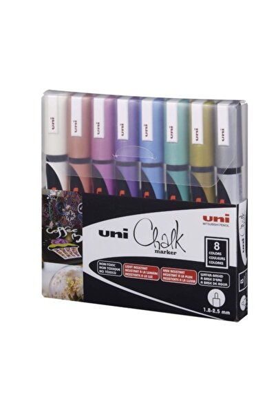 Uni Chalkmarker 5M Metallic - Set of 8 markers