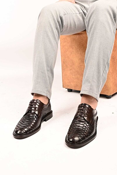 Bestello Talpă clasică din piele cu șireturi din piele naturală de piton 333-...