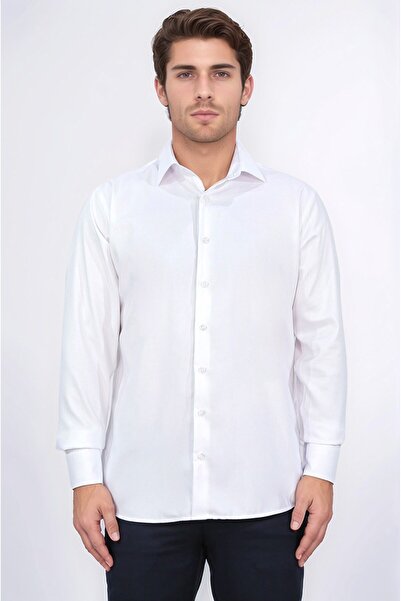 Velvarde Slim Fit Italian Collar Non-Iron Twill White Shirt