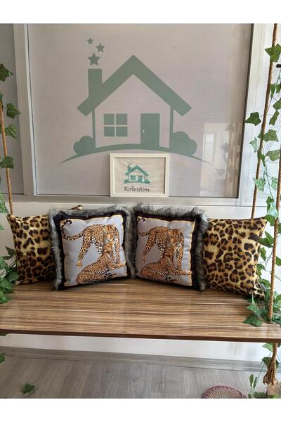 KIRLENTİM 4lü-E970GRİ-E414-Leopar Desenli-Çift Taraflı Kombin-Kılıf