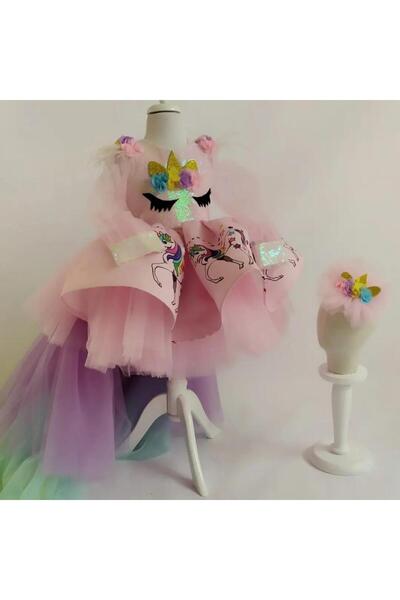 Star Kids Rochie pentru fetiță cu unicorn, rochie de petrecere pentru fetiță