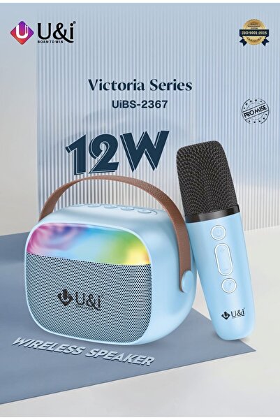 U & I Born To Win Wireless Karaoke Speaker with RGB LED Party Lights, Portable Bluetooth Speaker & Noise Reduction Mic