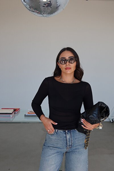 Özge Özgenç Естествена яка, фина кашмирена блуза