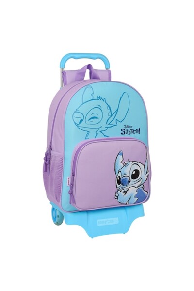 Stitch Ghiozdan școlar Sweet cu roți, albastru-liliac, 33x42x14 cm