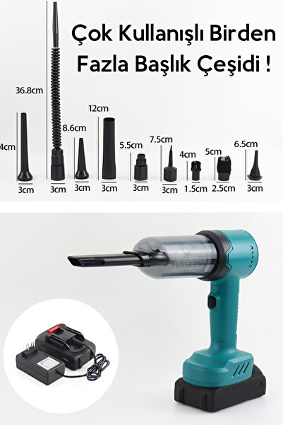 mimtec 16000pa Güçlü Portatif Vakumlu Kablosuz Üflemeli Mini Araç Süpürgesi Mikrofiber Bez Hediyeli