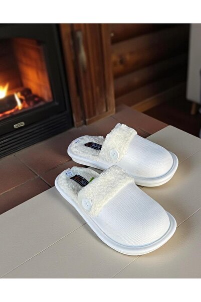 AkınalBella Women's Fur-Lined Office and Home Slippers That Can Be Removed and Washed