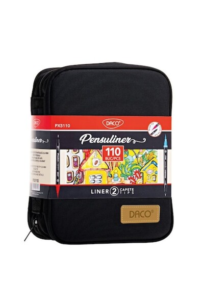 Daco Set de 110 stilouri Pensuliner, cu vârf dublu,