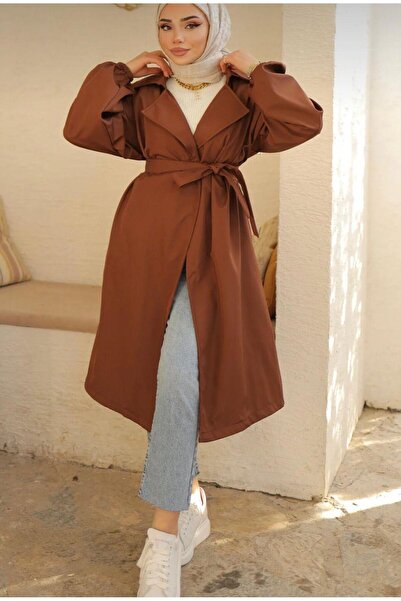 SOBİ Kuşaklı Kolu Lastikli Trençkot