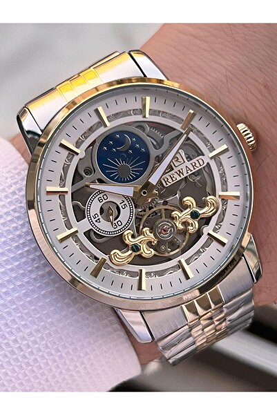 Reward Automatic Steel Band 5 Atm Water Resistant Men's Wristwatch Vs.Blkt.0608