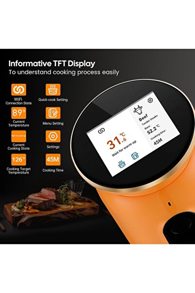 Inkbird WiFi Sous Vide Machine ISV-101W 1000W Sous Vide Cooker (Orange)