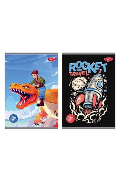 Daco Set de 4 caiete A5 tip II, 36 de coli, hârtie 100 g/m², copertă cartonat...