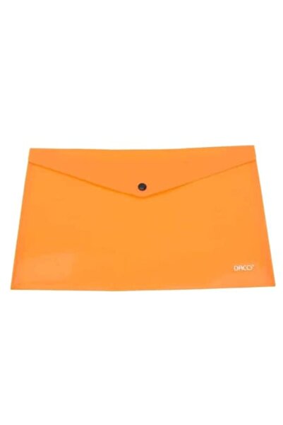 Daco Dosar A4 din plastic cu închidere cu capsă - portocaliu