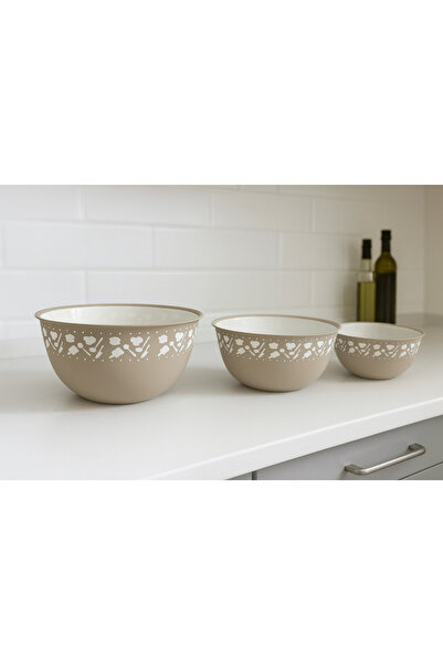 MEYA PİNE 3-Piece Jumbo Size Kitchen Bowl Multi-Purpose