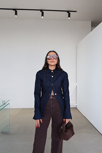 Özge Özgenç Τζιν μπουφάν με βάτα τεμάχια στους ώμους