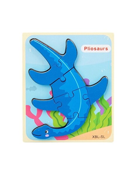 ALİBEİBEİ Wooden dinosaur puzzle Pliosaurs - 8 large pieces