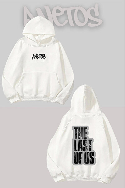 Anetos The Last Os Us Rucsac cu imprimeu Alb cu glugă Swea tricou