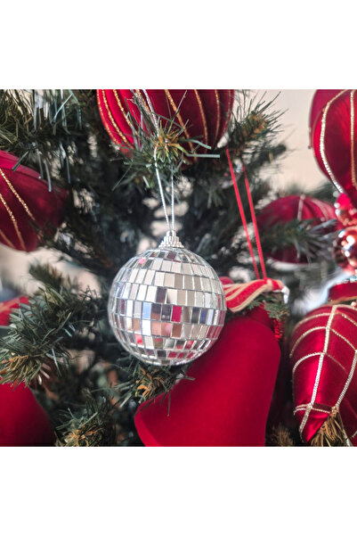 kapella كرة ديسكو فاخرة لامعة لعيد الميلاد مقاس 6 سم فضية 6 قطع AST7021