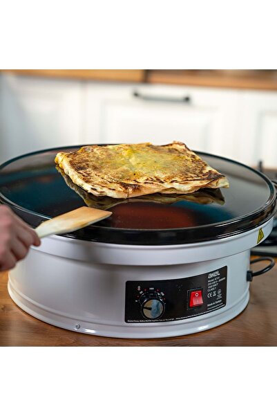 Akel AT111O-BEYAZ ELEKTRİKLİ TERMOSTATLI BÜYÜK BOY KATMER GÖZLEME YUFKA SACI