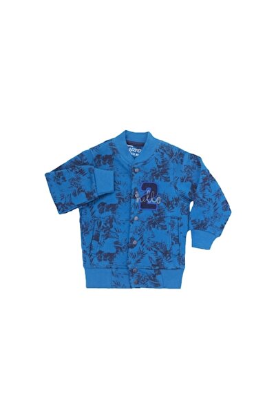 Maskot Boys' quilted sweater with vertical studs, blue, age 12 months, 80 cm