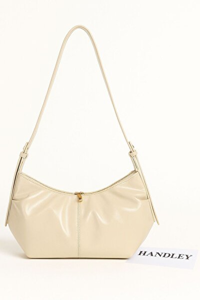 Handley Geantă de umăr și de mână de lux aspect de piele plisată