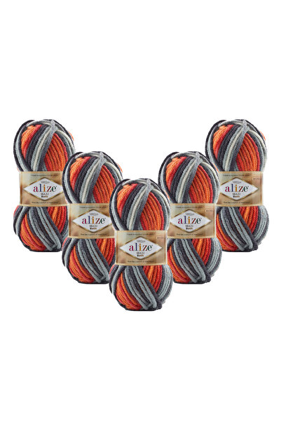 Alize Superlana Maxi Batik 5-pack – 8020 - Χοντρό νήμα πλεξίματος για χειμερινό πουλόβερ ζακέτα και κασκόλ