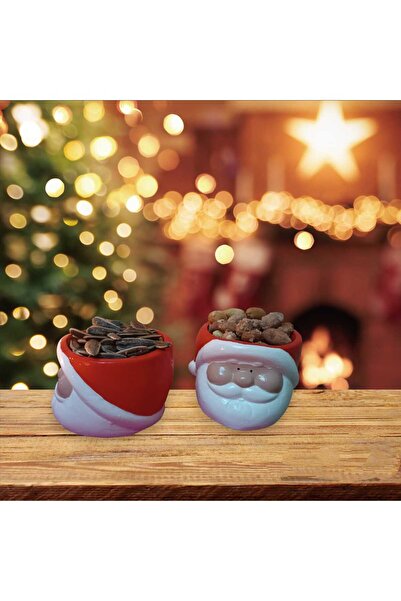 aralmini 2 Adet Noel Baba Mumluk , Çerezlık Dekoratif Tabak