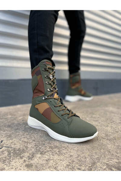 Baybonza Jy799 Verton Lace-Up Orthopedic Sole Daily Skin Men's Military Boots Cbt Khaki