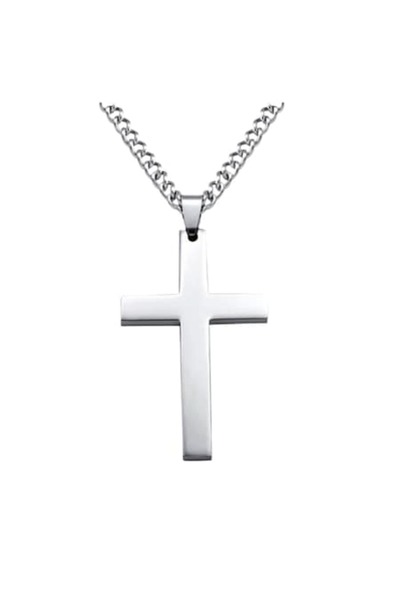 Tessero - Colier cu pandantiv în formă de cruce, aliaj metalic, argint