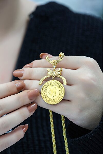 aytekgold 8 Ayar Tam Altınlı Fiyonk Kolye