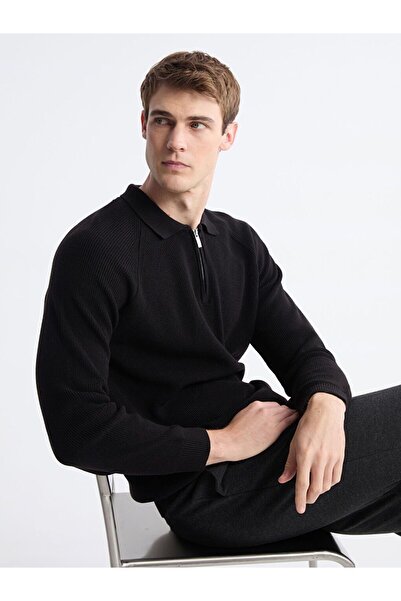 LC Waikiki Southblue Polo Neck Men's Knitwear Sweater