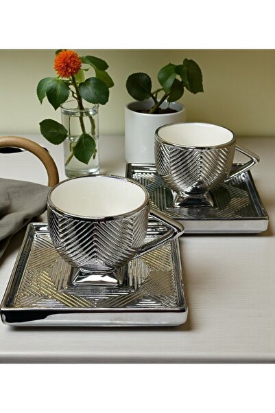 lstri KRD Art Deco 2 Kişilik Kahve Fincan Takımı 80 ml Klasik