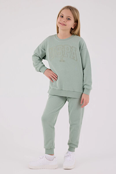 U.S. Polo Assn. 4-15 Years Old Licensed Us Polo Assn Girl's Suit-Water Green