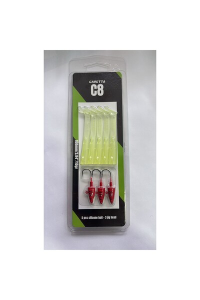 Caretta C8 10cm 10gr 5+3 Silikon Yem Glow
