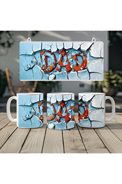 Beramussa كوب مكتوب عليه DAD بمظهر ثلاثي الأبعاد - كوب بتصميم ذو تأثير عميق -...