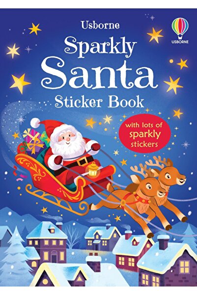 Usborne Βιβλίο με αυτοκόλλητα με λαμπερά αυτοκόλλητα Άγιου Βασίλη