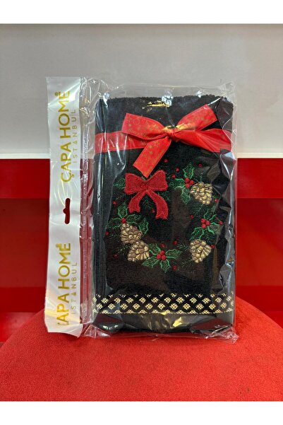 Çapa Home YILBAŞI YENİYIL NOEL TEMALI PREMİUM KALİTE HEDİYELİK PAMUKLU EL YÜZ HAVLU 50x90