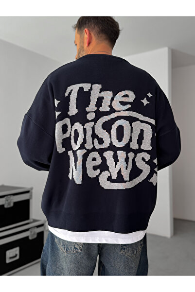 BYBASICMAN Navy Blue Poison Knitted Sweatshirt Jj-167