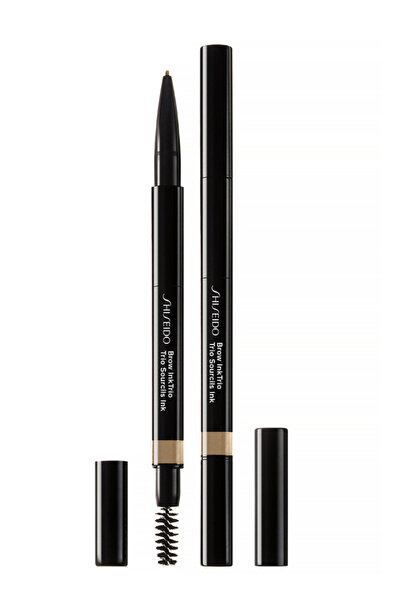Shiseido Brow Ink Trio, Creion și pensulă cremă pentru sprâncene 2 în 1, 02, 0,31 g