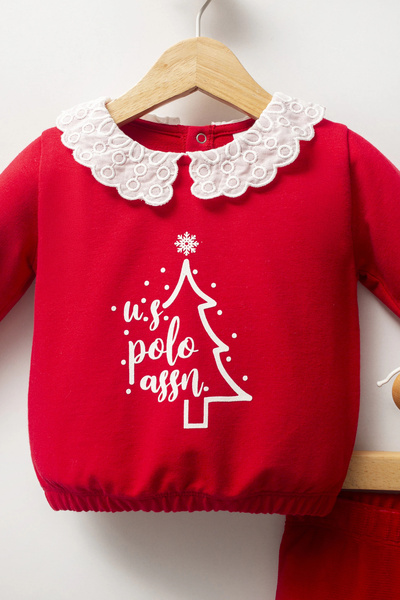 U.S. Polo Assn. U.S.Polo Assn Baby Girl 2-Piece Set - Red