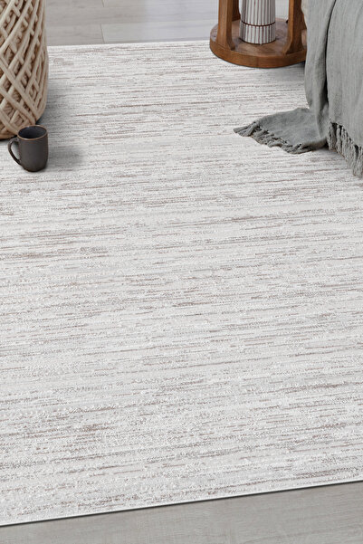 Evrium Home Krem Bej Pamuk Taban Modern Desen Özel Ölçü Salon Koridor Çocuk Antre Oturma Odası Halı Yolluk