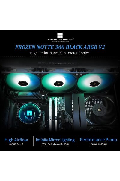 ThermalRight مبرد وحدة المعالجة المركزية Frozen Notte 360 Black ARGB للتبريد المائي
