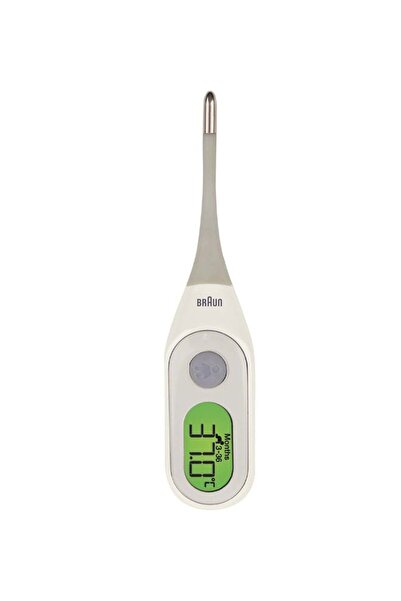 Braun Digital thermometer with age-accurate technology, color LCD display, and 8-second rapid fever alarm