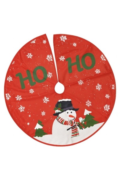 OEM Covor decorativ de Crăciun cu om de zăpadă și text „HO HO”, 90 cm, materi...