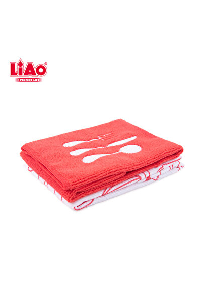liao G130022 Microfiber Cleaning Cloths 15-Pack – 2 PCs Red & Grey, 30x40cm, Lint-Free, Multipurpose