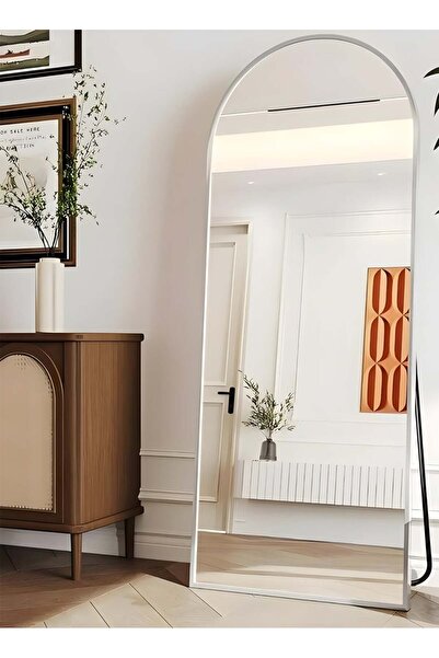 Taimi Large Mirror With Elegant Design150x50cm-full Length Mirror With Silver Metal Frame And Back Stand