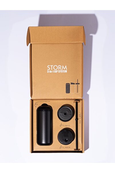 Storm أكواب كارترز الساخنة والباردة المصنوعة من الفولاذ المقاوم للصدأ والخالية من المواد الكيميائية من ميبرو باللون الأسود غير اللامع سعة 16 أونصة