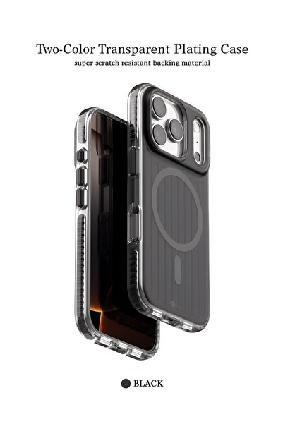 FLATECH فلاتيك كفر حماية ملون ايفون 17 برو ماكس - اسود مطفي