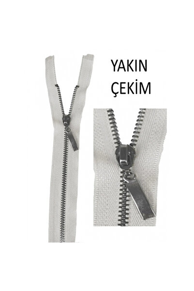 U5 FASHION Fermuar metal dişli beyaz 55 cm 1 Adet Tekstil Malzemesi F-702