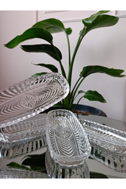 Glas 6'lı Sunum Tabağı çerezlik & kahvaltılık oval tabak